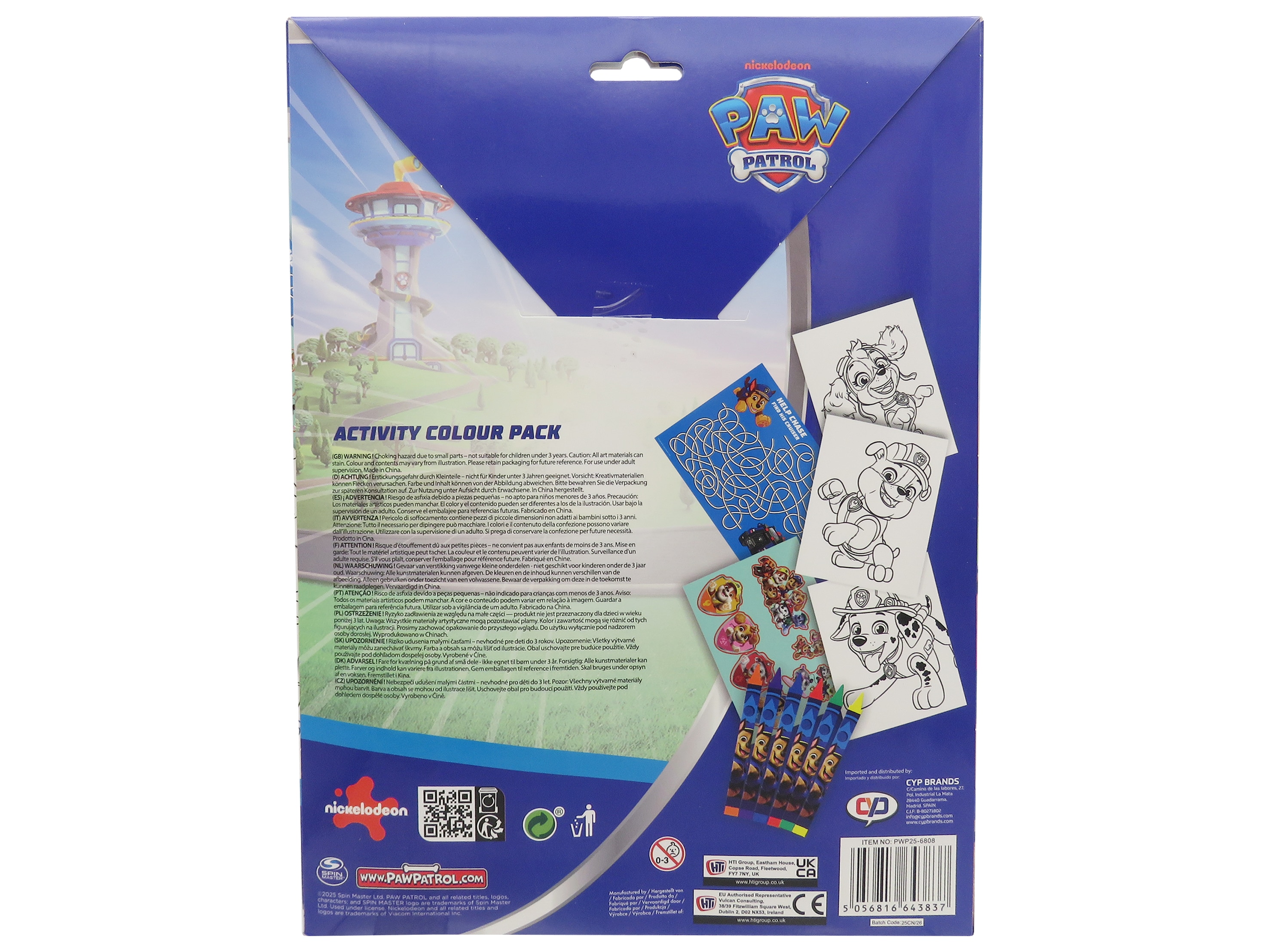 Sobre de actividades para colorear Paw Patrol CyP Brands azul multicolor Azul / Multicolor-2