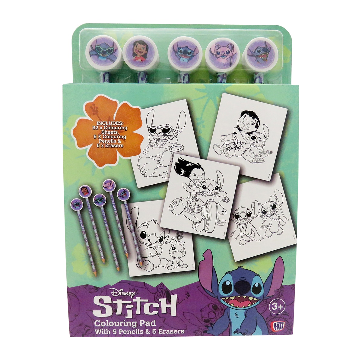 Imagen 0 de Libro de colorear con lapices de goma Stitch CyP Brands multicolor