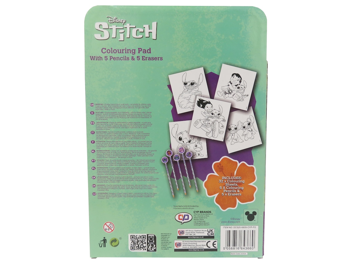 Libro de colorear con lapices de goma Stitch CyP Brands multicolor Multicolor-2