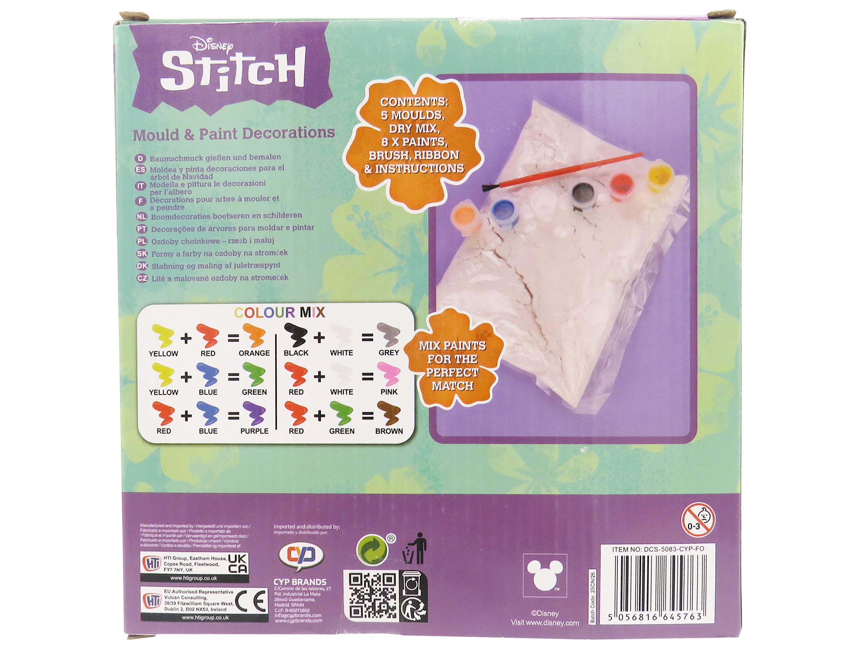 Conjunto grande de moldagem e pintura em gesso Stitch CyP Brands multicolorido Multicolor-4