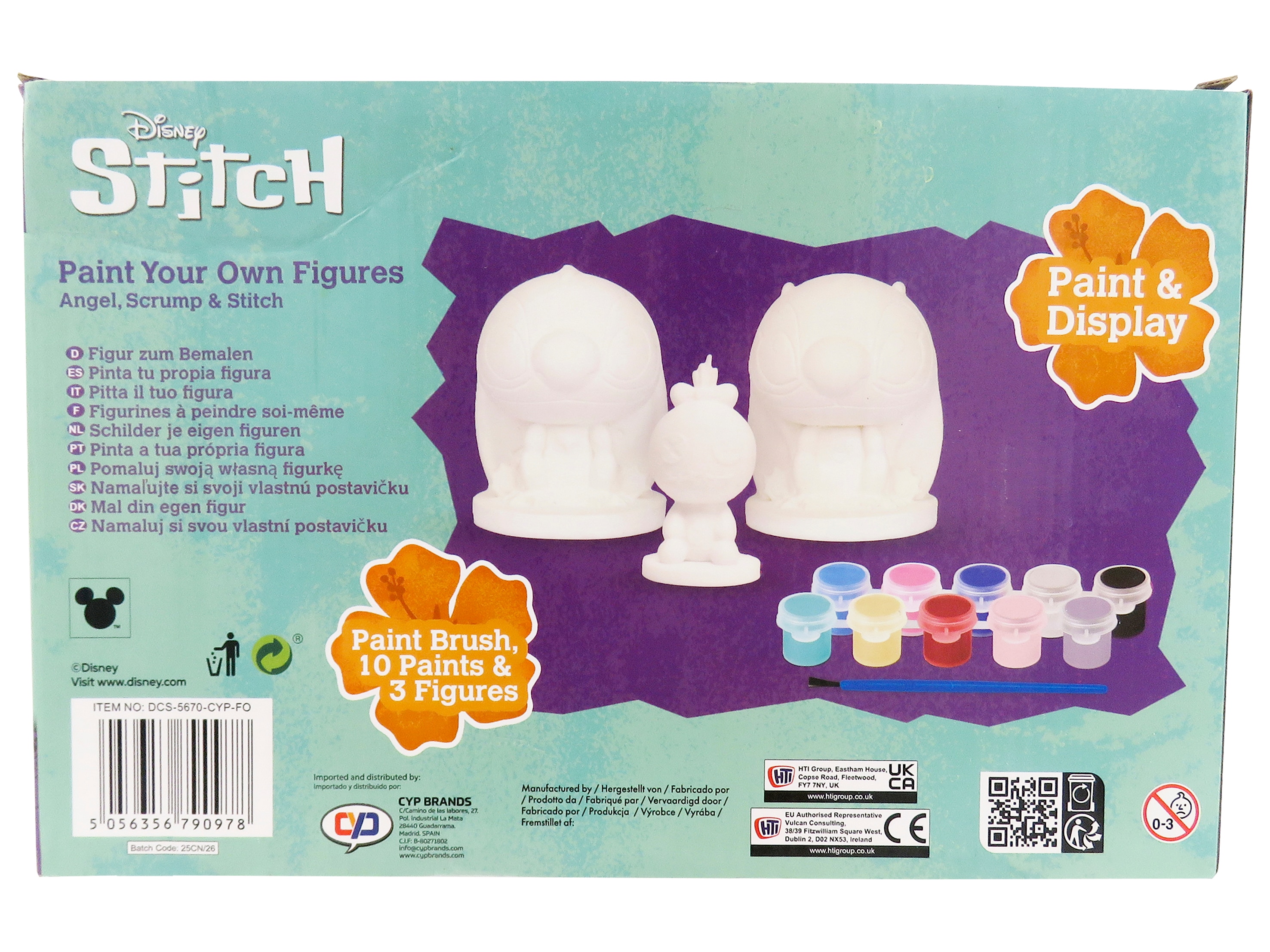 Set de 3 figuras de escayola para pintar Stitch CyP Brands multicolor Multicolor-3