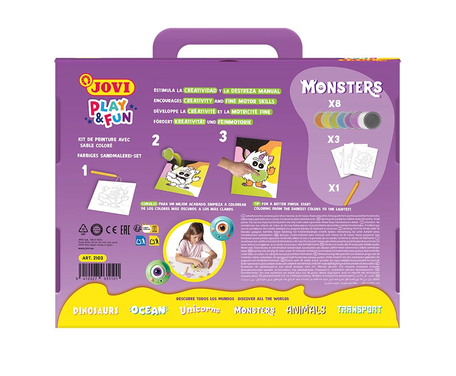 PLAY & FUN Kit Pinta con arena Monsters Jovi Multicolor Multicolor-2