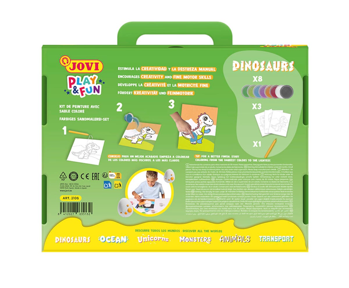 PLAY & FUN Kit Pinta con arena Dinosaurs Jovi Multicolor Multicolor-2