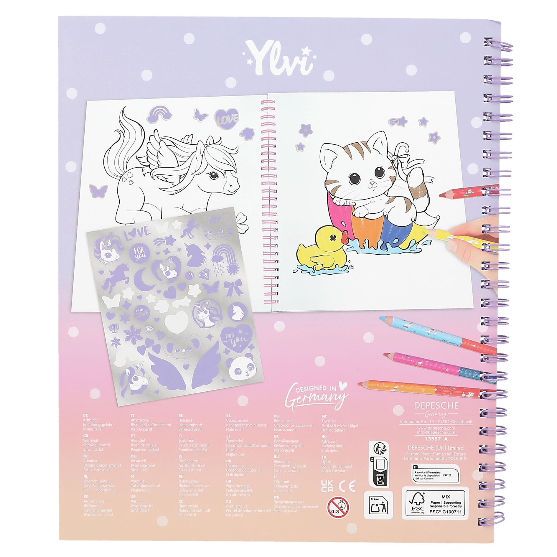 Libro de colorear unicornios Ylvi 4