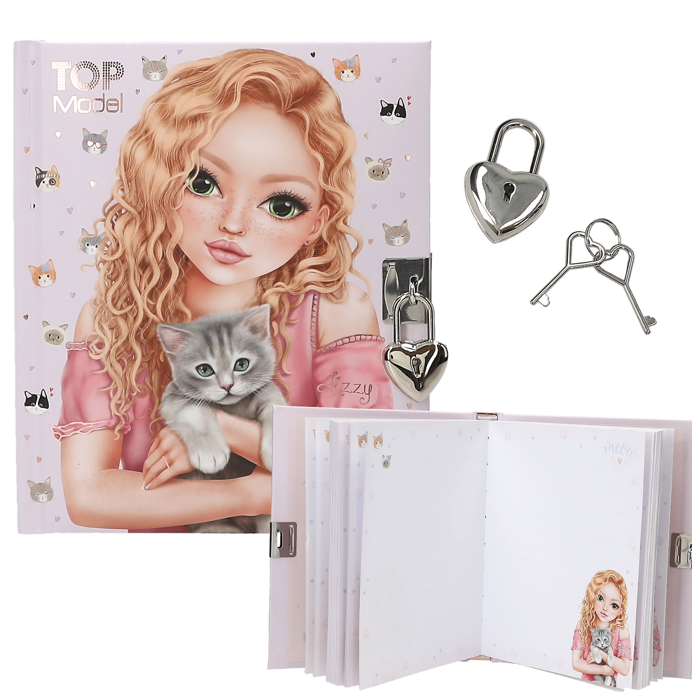 Diario con candado gatito TOPModel 1