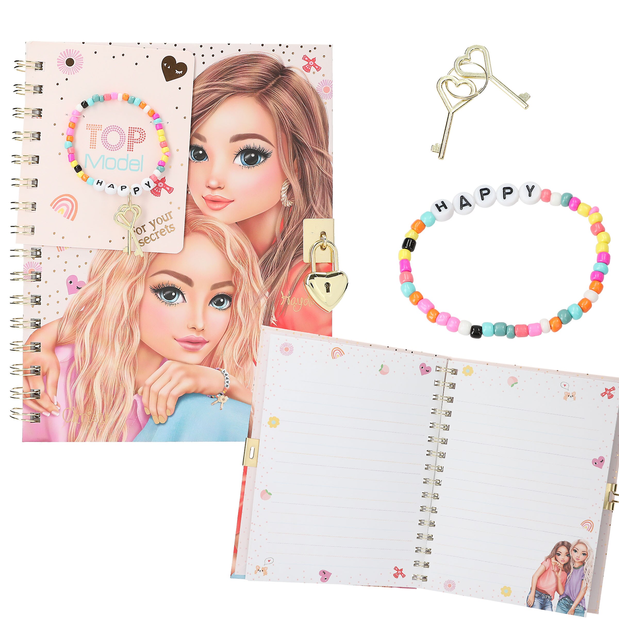 Diario con candado y pulsera TOPModel 1