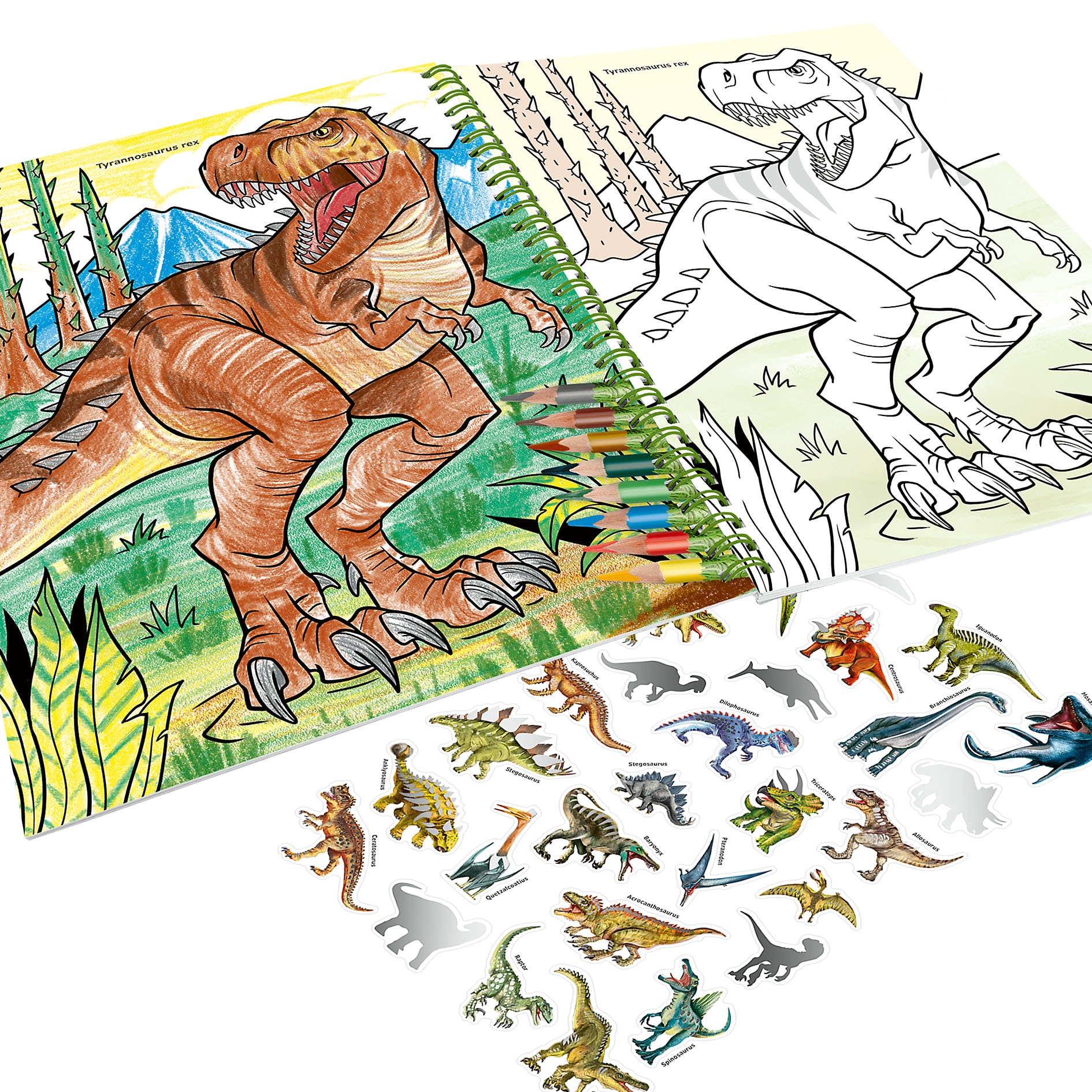 Libro de colorear con lápices Dino World 6