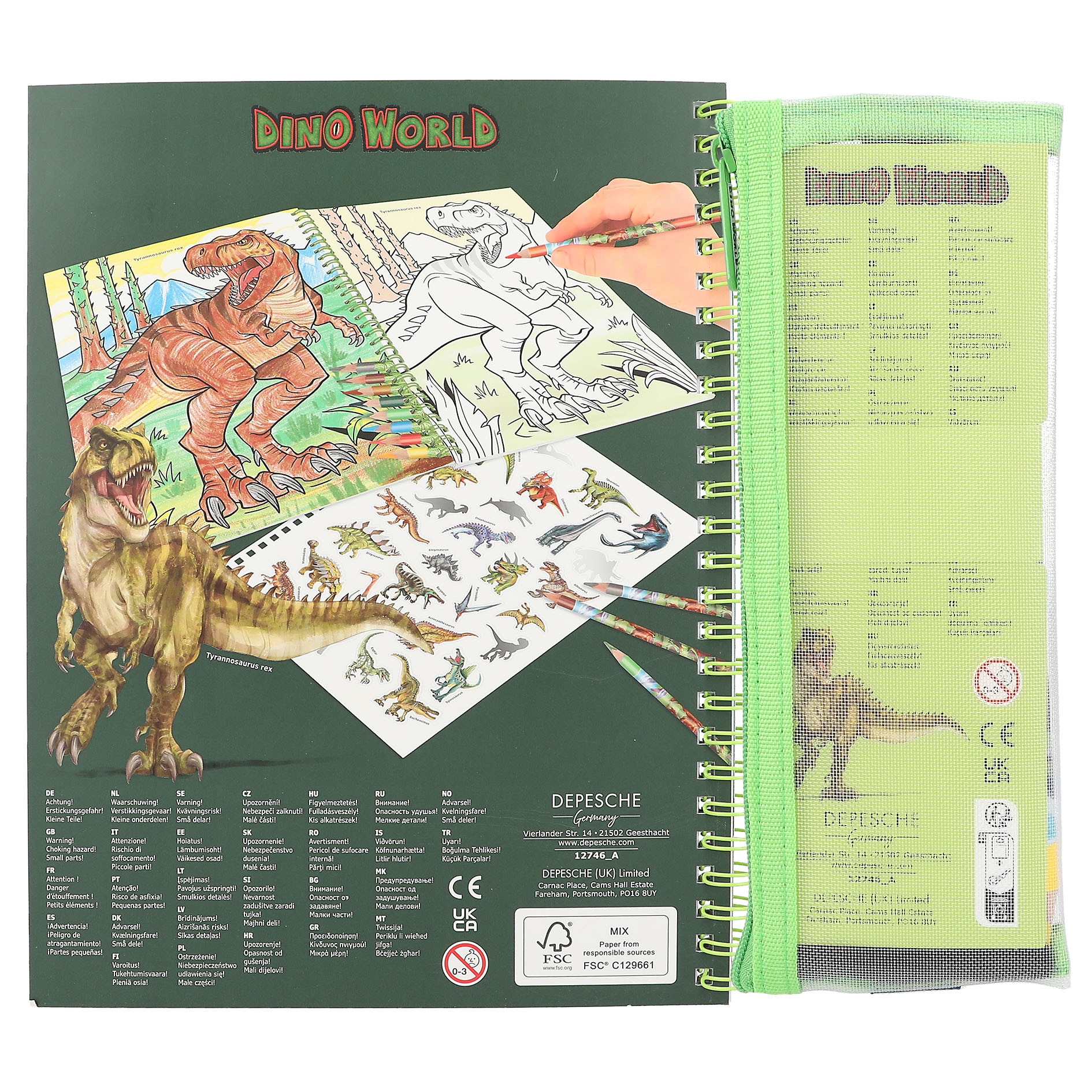 Libro de colorear con lápices Dino World 7