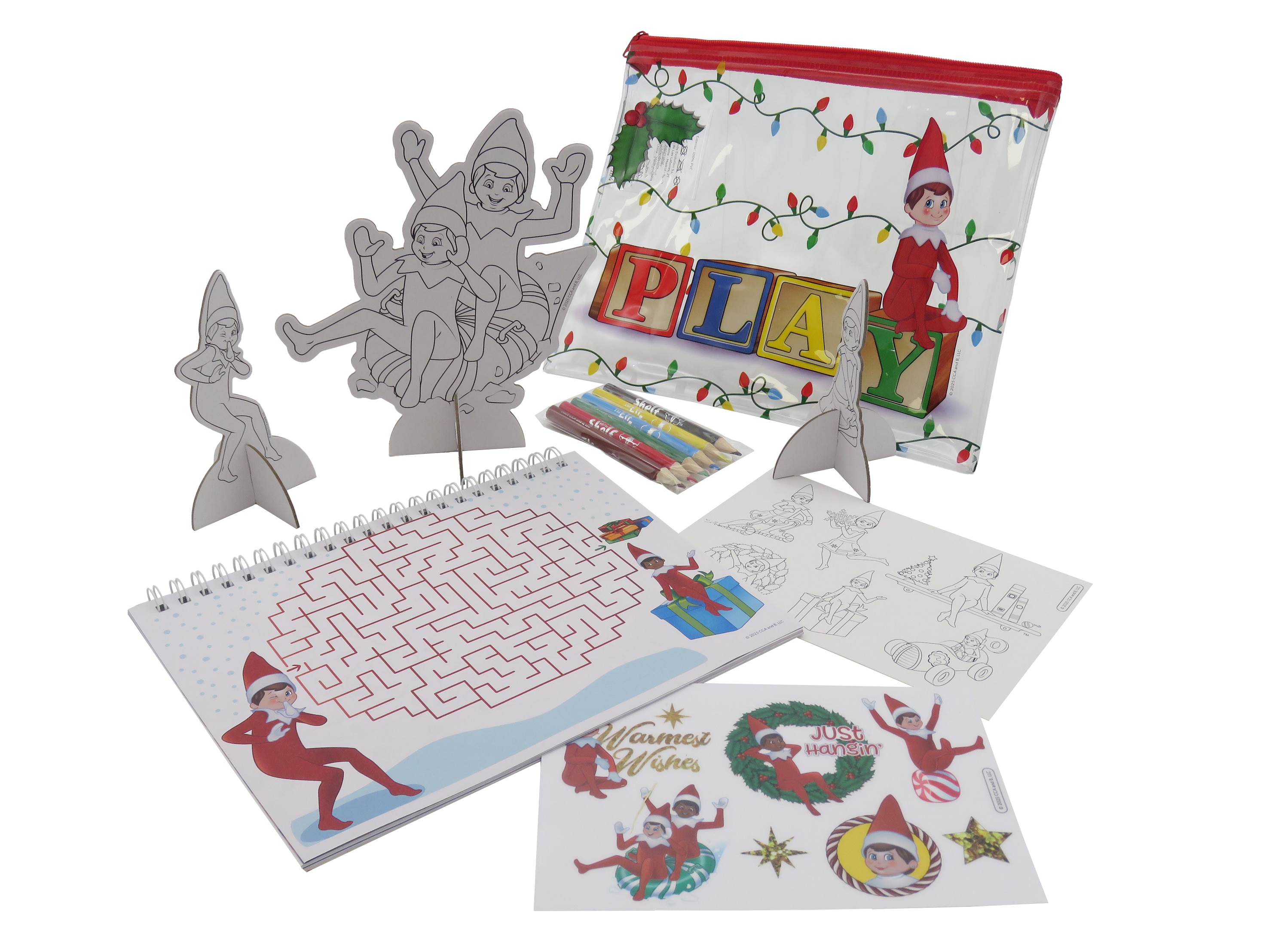 Set de papeleria y actividades en estuche Elf on the shelf CyP Brands rojo multicolor castellano 3