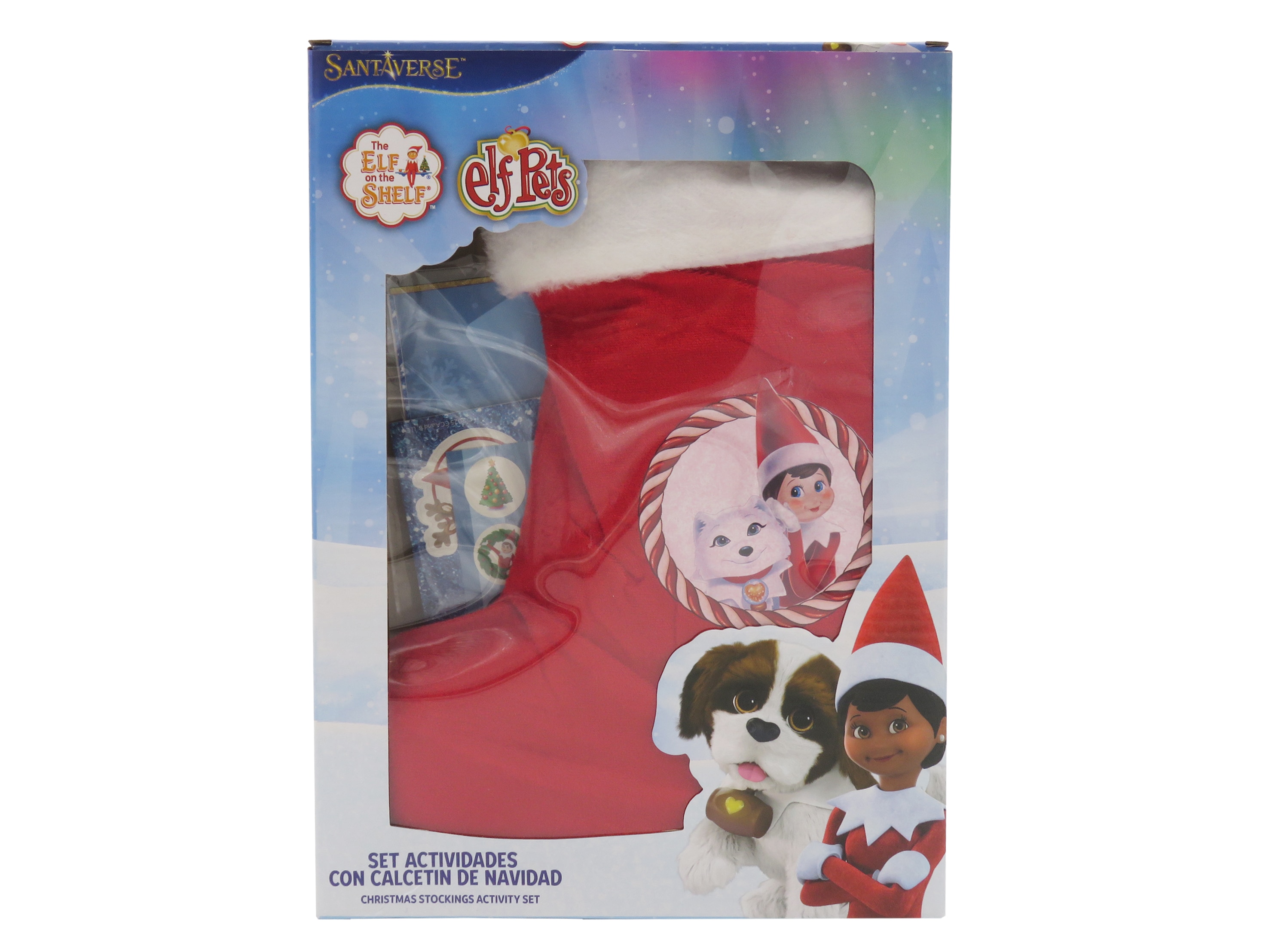 Imagem 0 de Conjunto de atividades em meia de chaminé Elf on the shelf CyP Brands vermelho multicolorido espanhol