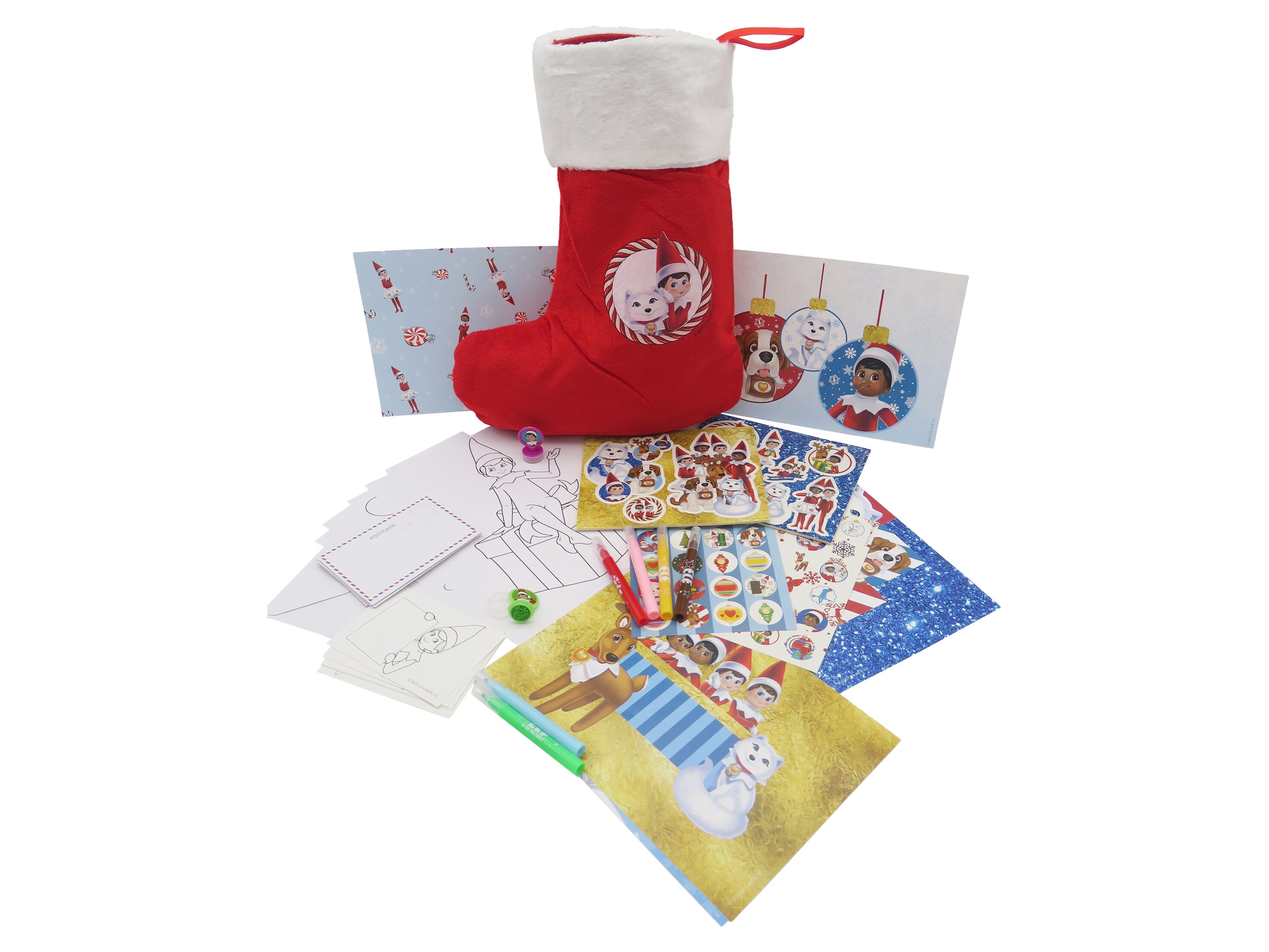 Set de actividades en calcetin de chimenea Elf on the shelf CyP Brands rojo multicolor castellano 3