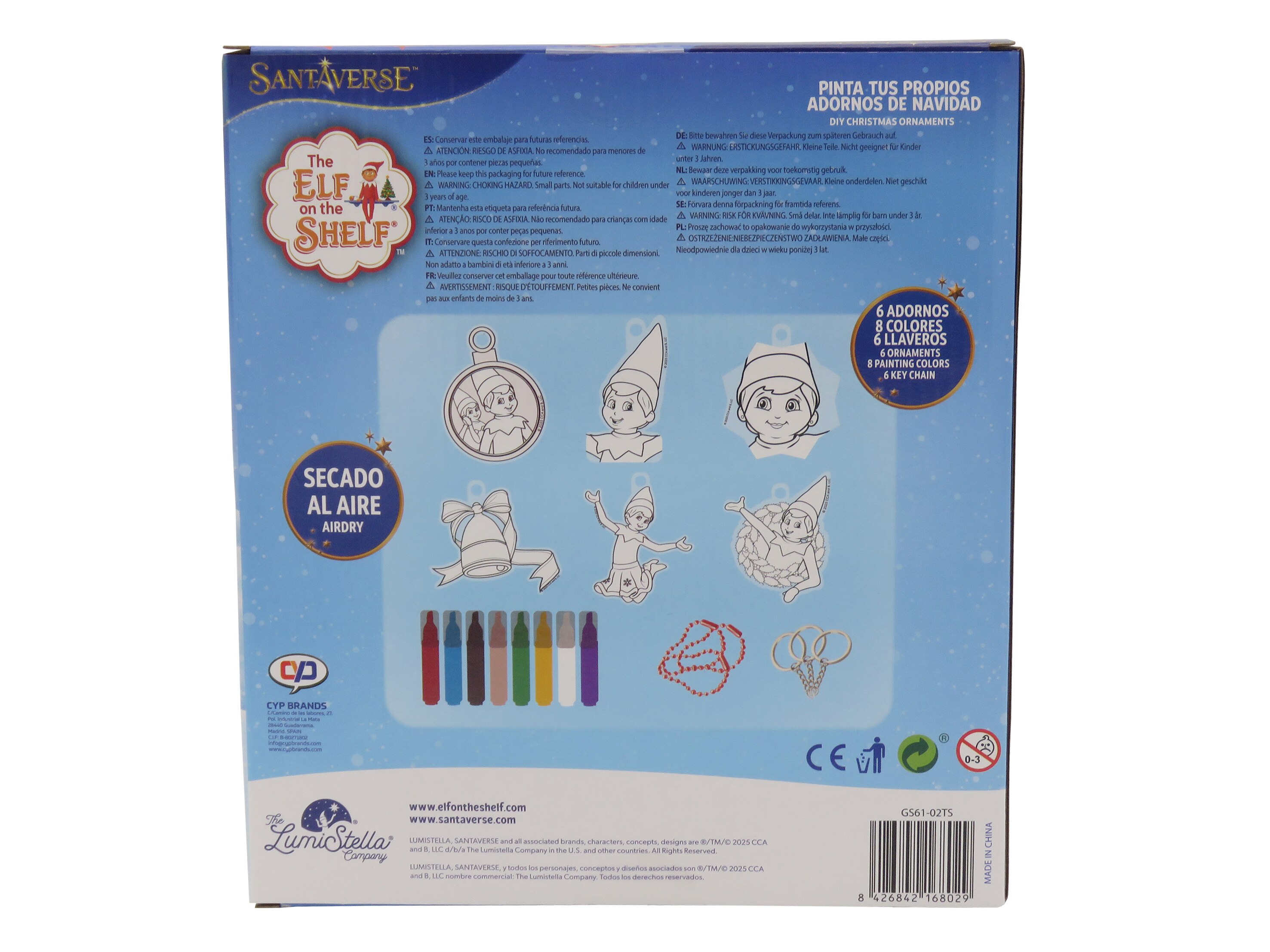 Conjunto de Pinturas  Enfeites de Natal Elf On The Shelf Cyp Brands Vermelho Multicolor Espanhol 4