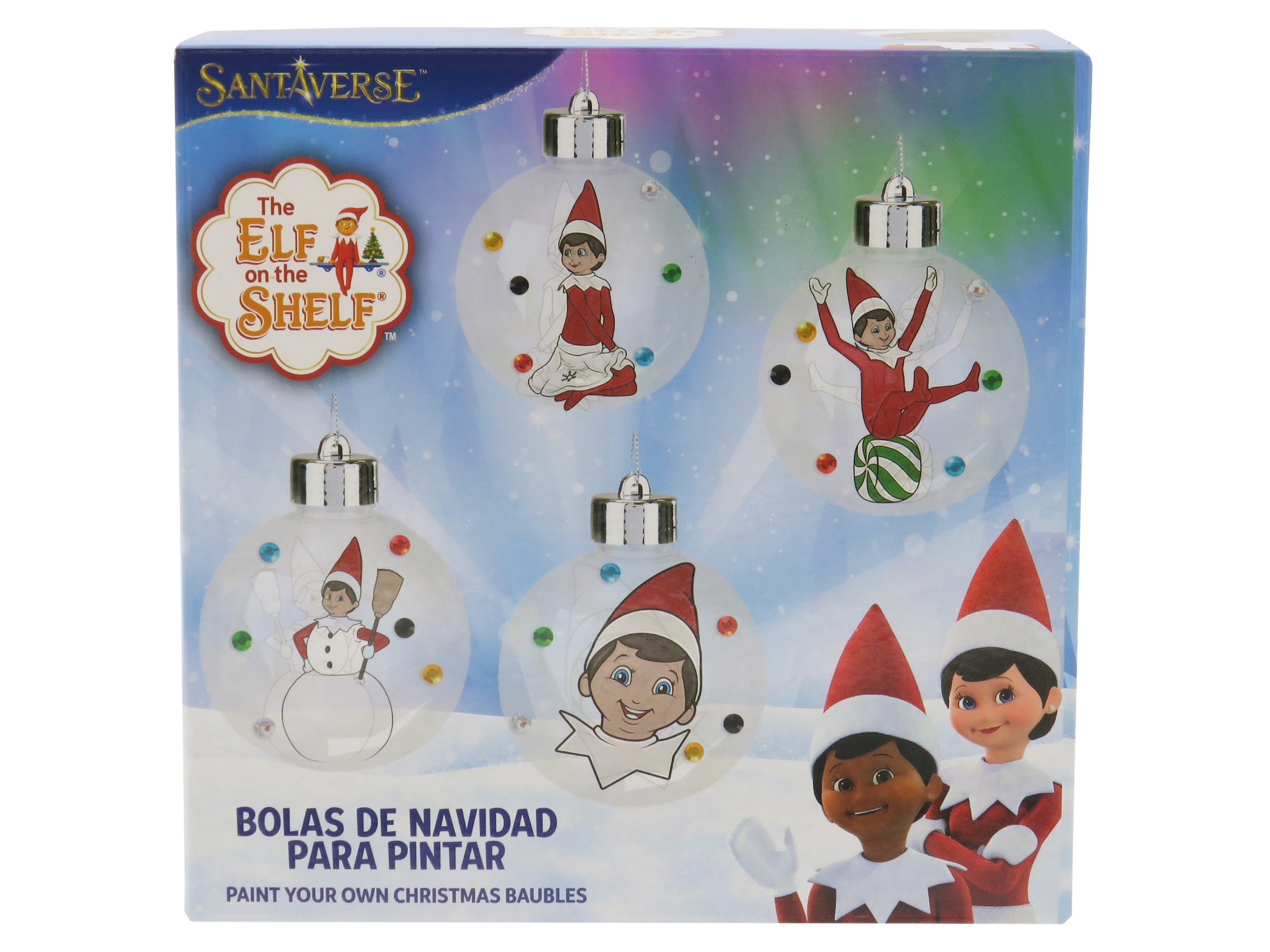 Imagem 0 de Conjunto para pintar bolas para árvore de Natal Elf on the shelf CyP Brands vermelho0 branco espanhol