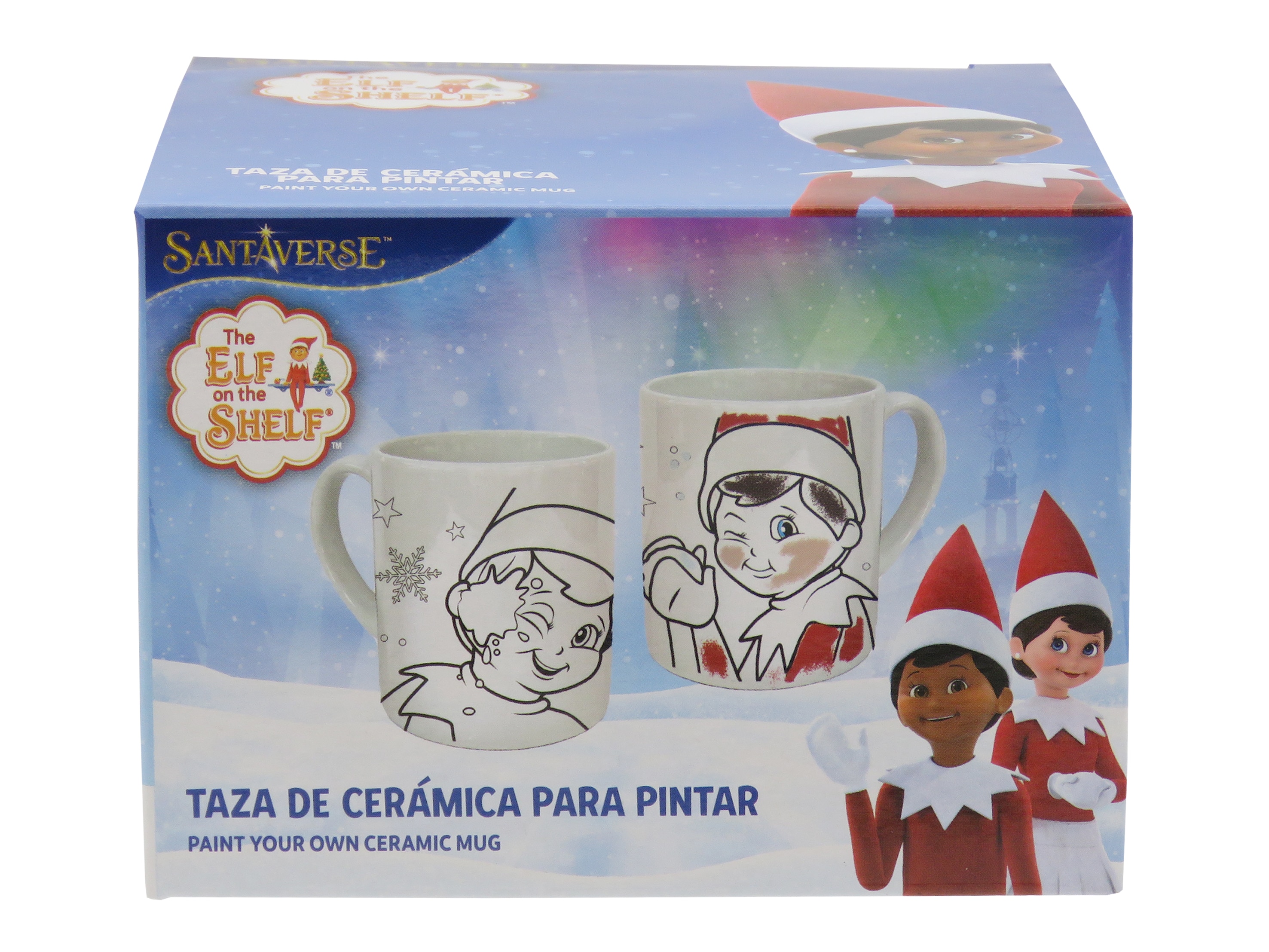 Imagem 0 de Caneca de cerâmica para pintar Elf on the shelf CyP Brands vermelha multicolor espanhol
