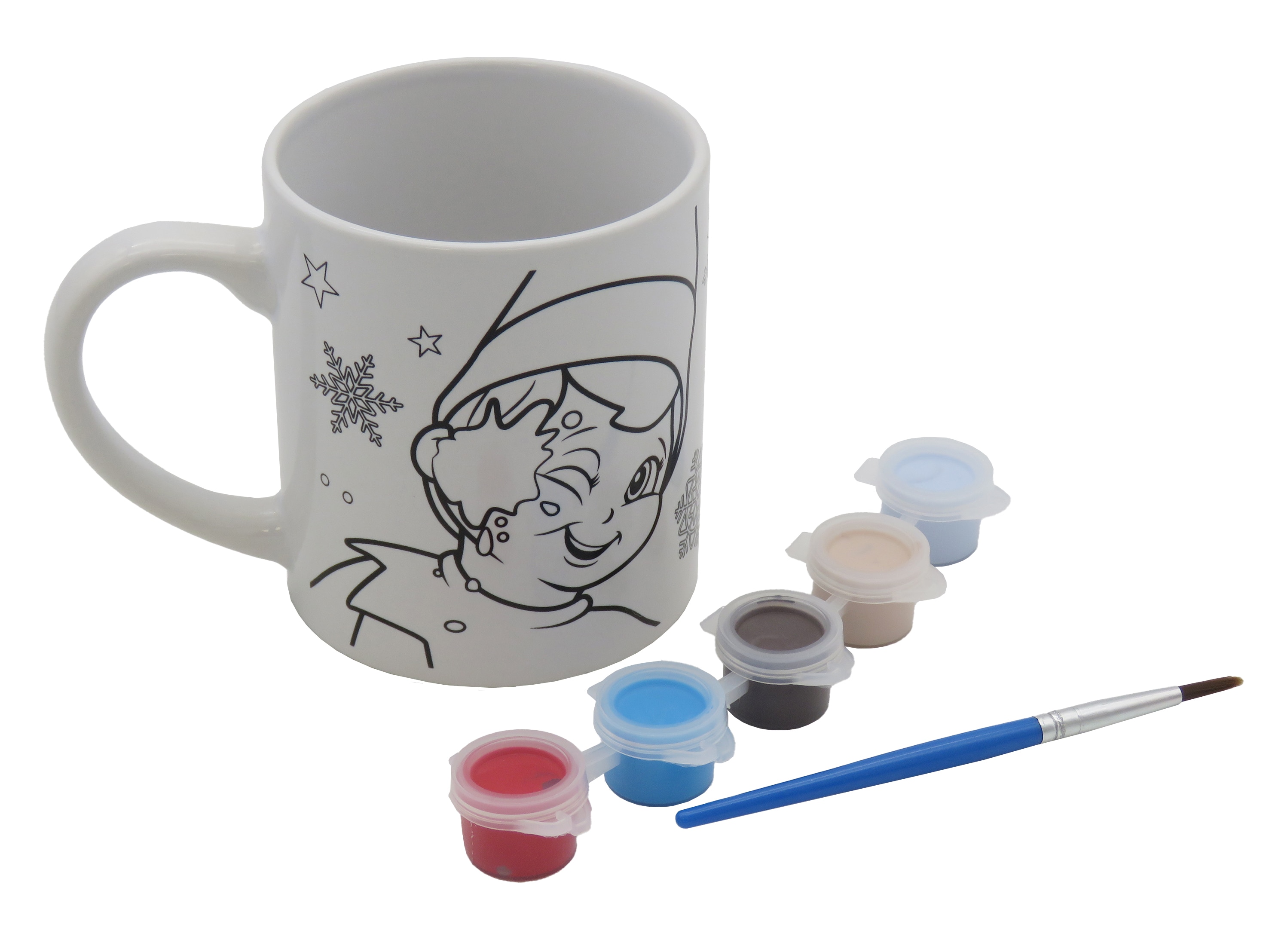 Taza de ceramica para pintar Elf on the shelf CyP Brands rojo multicolor castellano 2