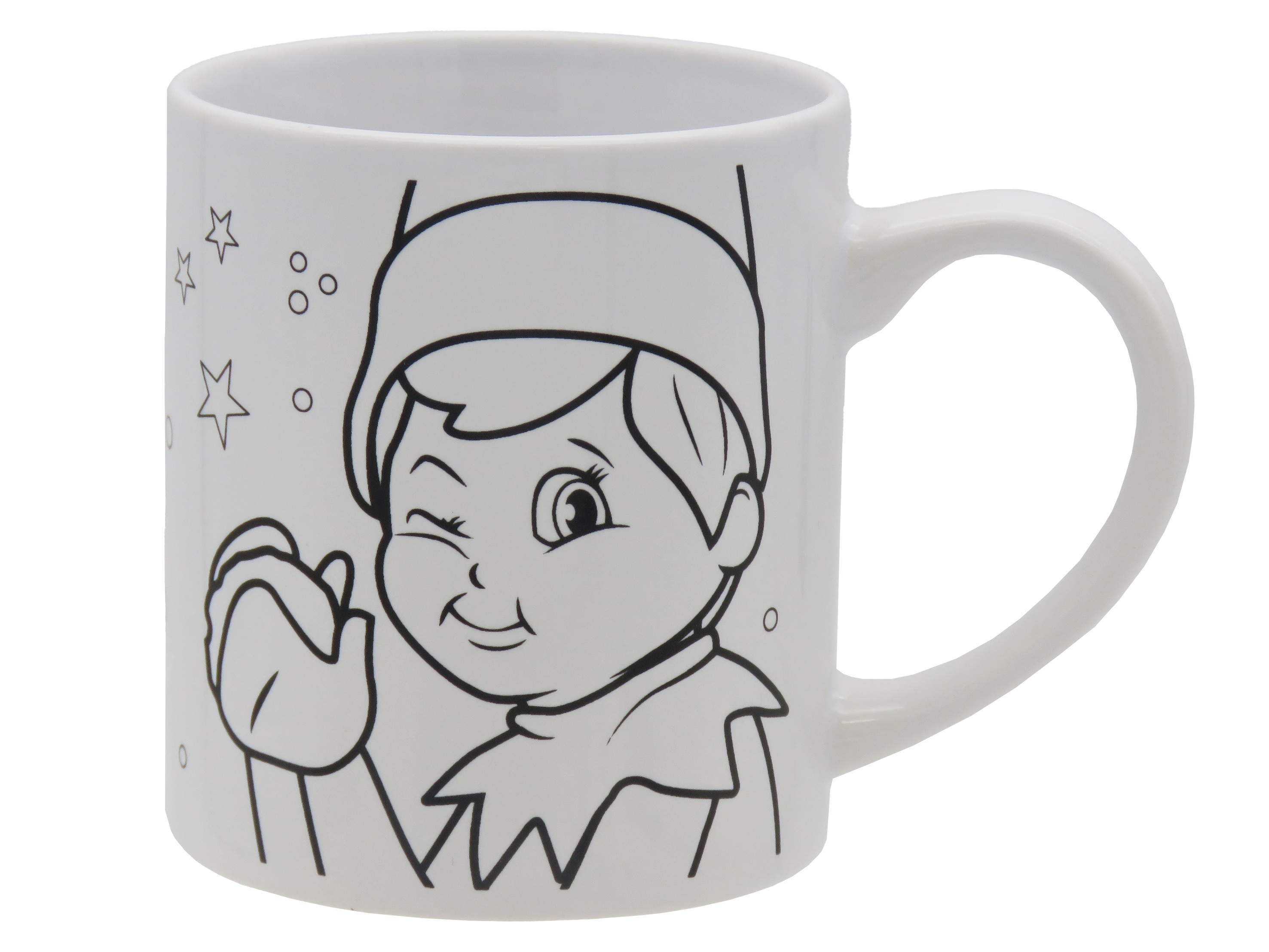 Taza de ceramica para pintar Elf on the shelf CyP Brands rojo multicolor castellano 3