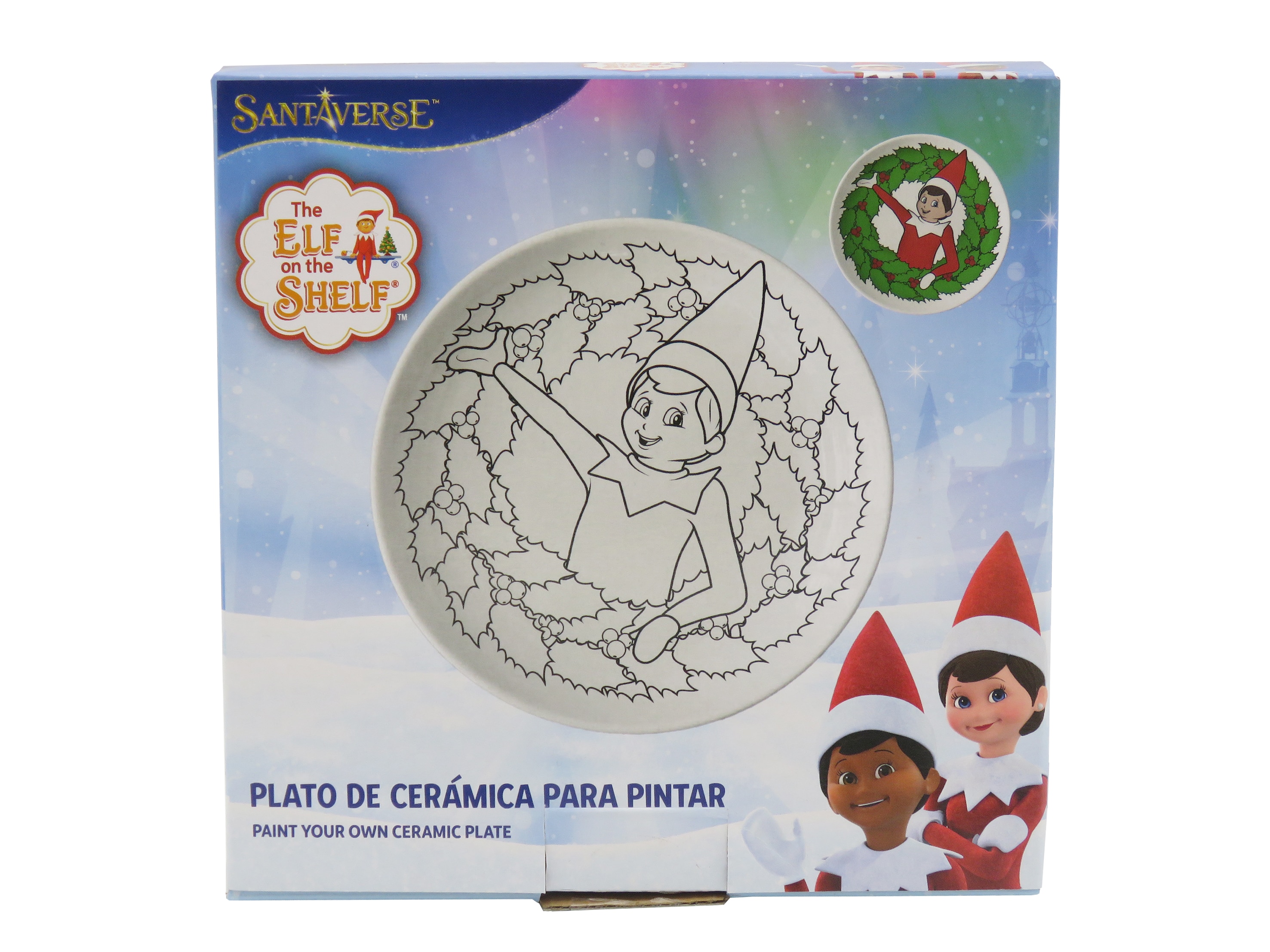 Imagem 0 de Prato de cerâmica para pintar Elf on the shelf vermelho multicolor espanhol