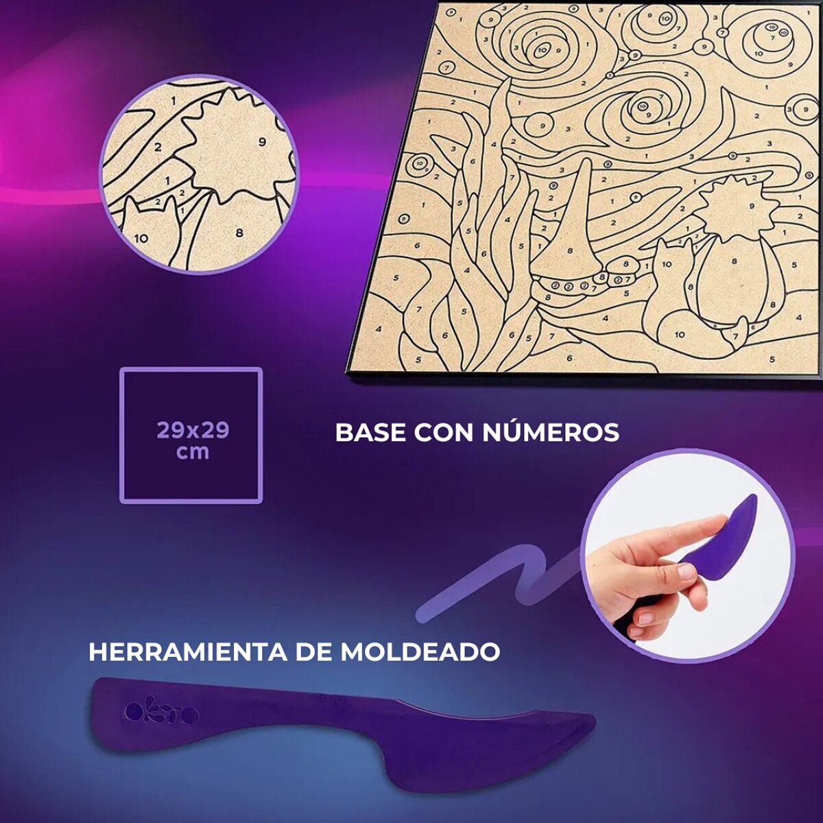 Imagen 4 de Set de pintar por números Air clay suave al tacto El Principito OKTO Multicolor