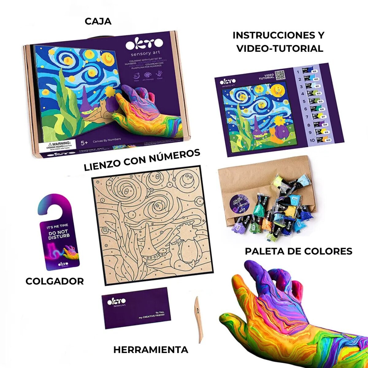 Imagen 5 de Set de pintar por números Air clay suave al tacto El Principito OKTO Multicolor