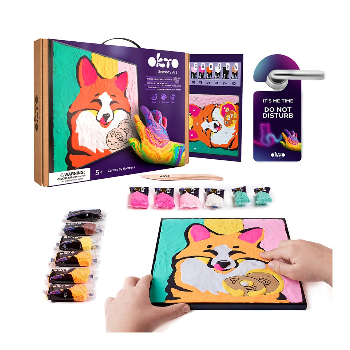 Set de pintar por números Air clay suave al tacto FOX OKTO Multicolor-2
