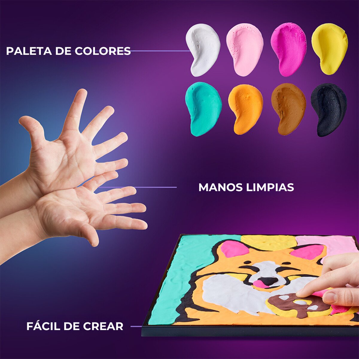 Set de pintar por números Air clay suave al tacto FOX OKTO Multicolor-4