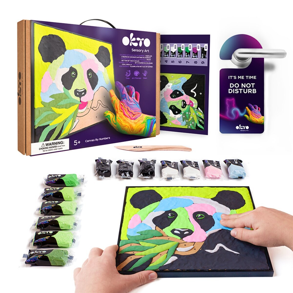 Set de pintar por números Air clay suave al tacto PANDAOKTO Multicolor-2