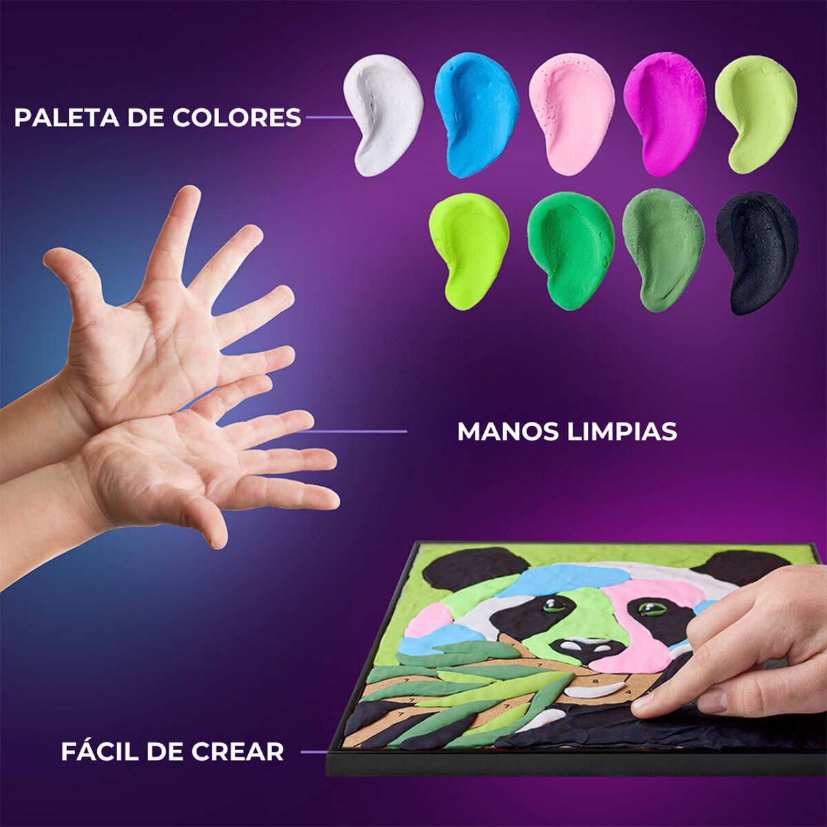 Set de pintar por números Air clay suave al tacto PANDAOKTO Multicolor-4