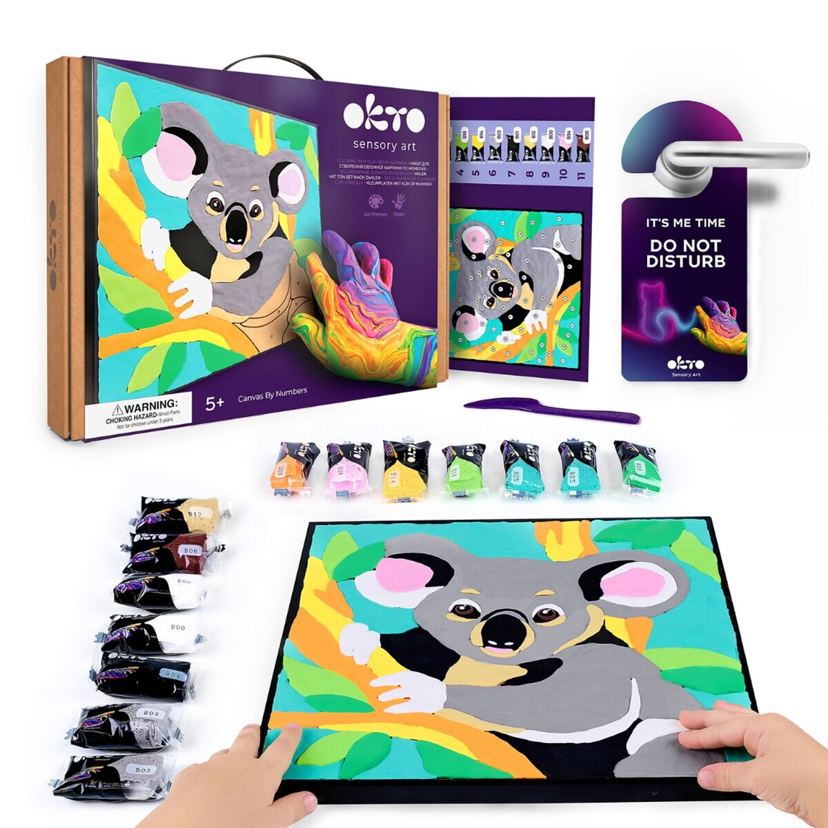 Set de pintar por números Air clay suave al tacto KOALA OKTO Multicolor-2