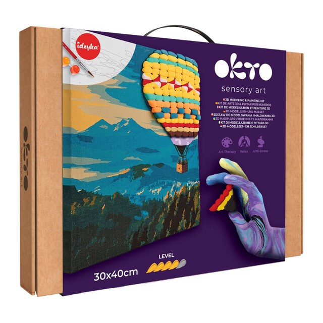 Imagen 0 de Pintar por números y Air clay suave al tacto Hot air balloon flight OKTO&Ideyka