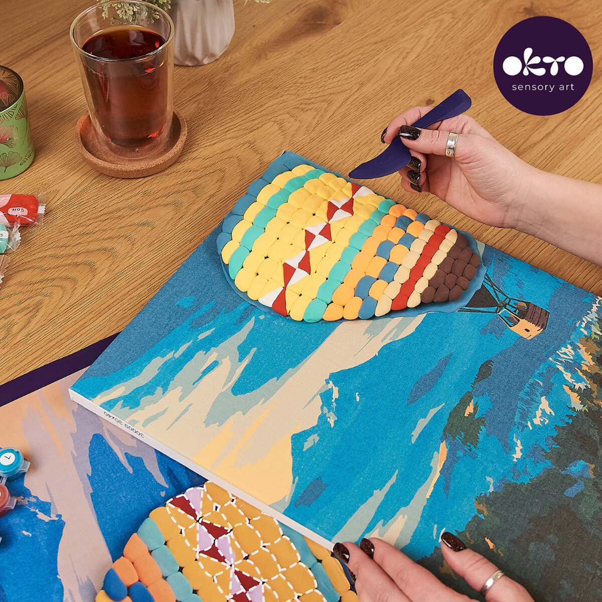 Pintar por números y Air clay suave al tacto Hot air balloon flight OKTO&Ideyka Multicolor-7
