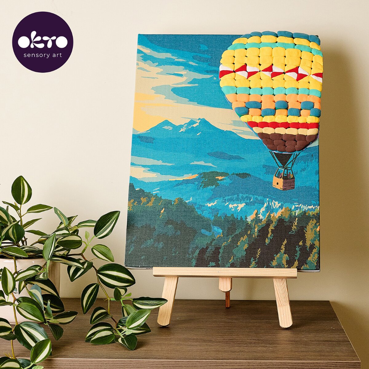 Pintar por números y Air clay suave al tacto Hot air balloon flight OKTO&Ideyka Multicolor-8