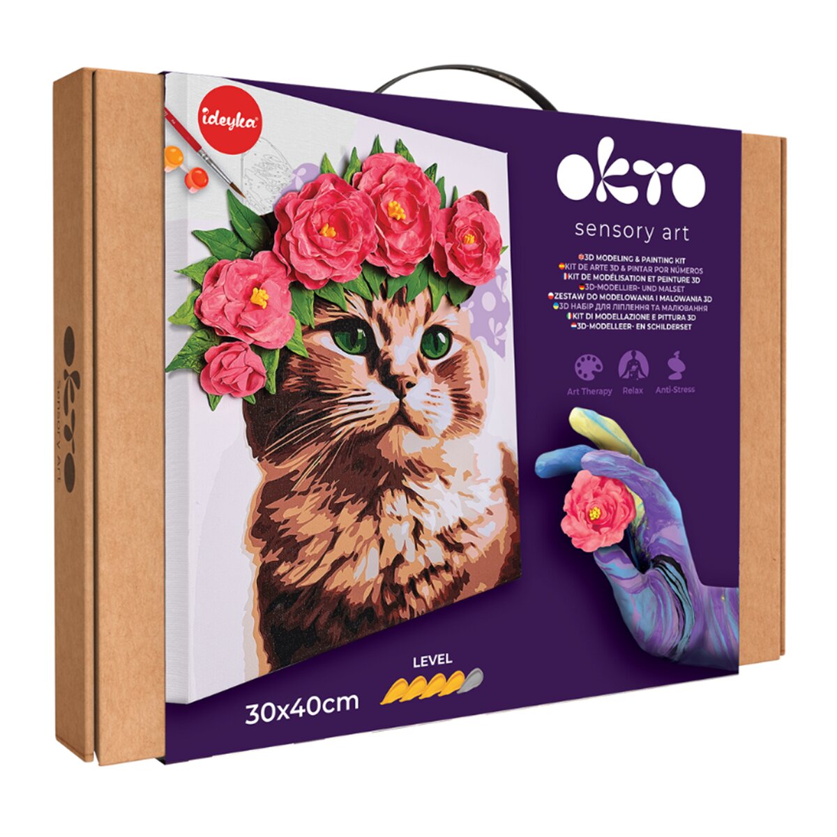 Imagen 0 de Pintar por números y Air clay suave al tacto A Cat in a Flower crown OKTO&Ideyka
