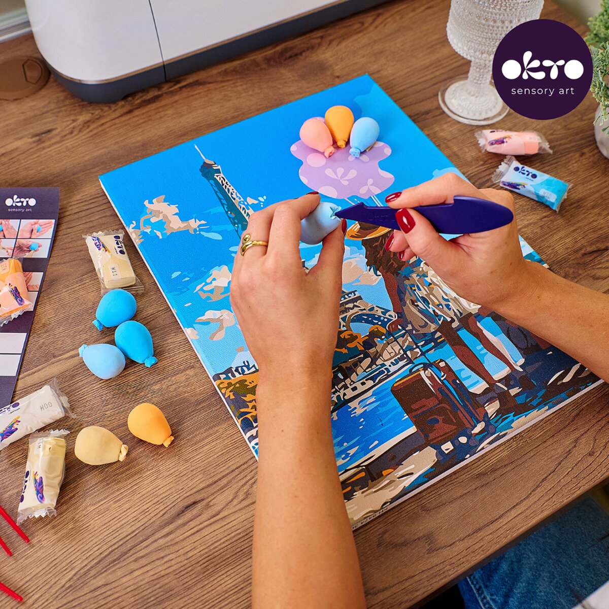 Pintar por números y Air clay suave al tacto Greetings from Paris OKTO&Ideyka Multicolor-7