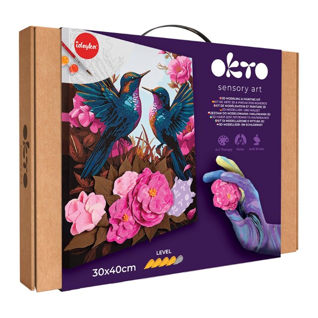 Imagen 0 de Pintar por números y Air clay suave al tacto Elegant hummingbird OKTO&Ideyka