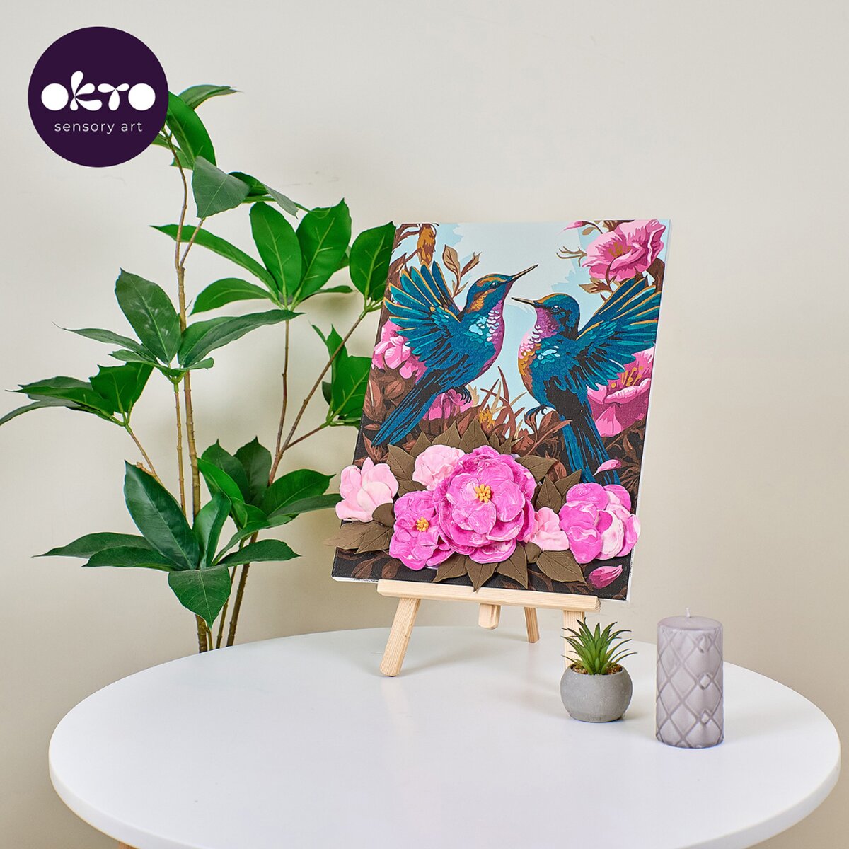 Pintar por números y Air clay suave al tacto Elegant hummingbird OKTO&Ideyka Multicolor-8