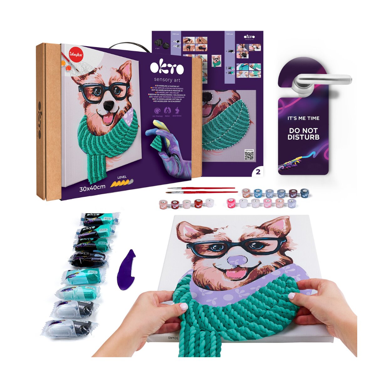 Pintar por números y Air clay suave al tacto Fashion Corgi OKTO&Ideyka Multicolor-2