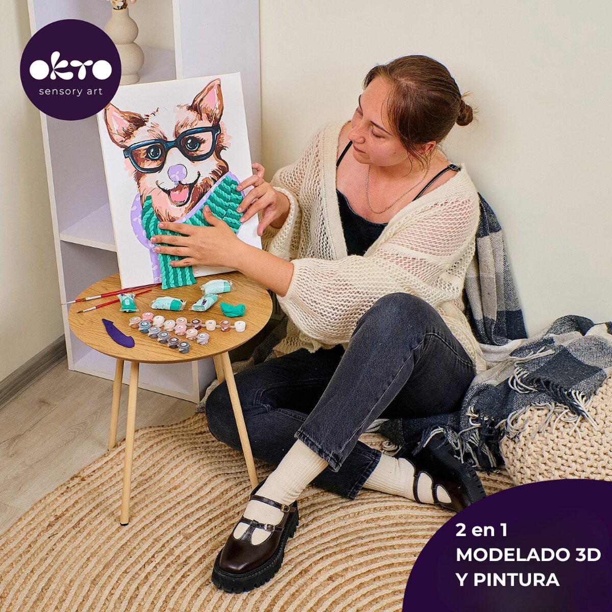 Pintar por números y Air clay suave al tacto Fashion Corgi OKTO&Ideyka Multicolor-3