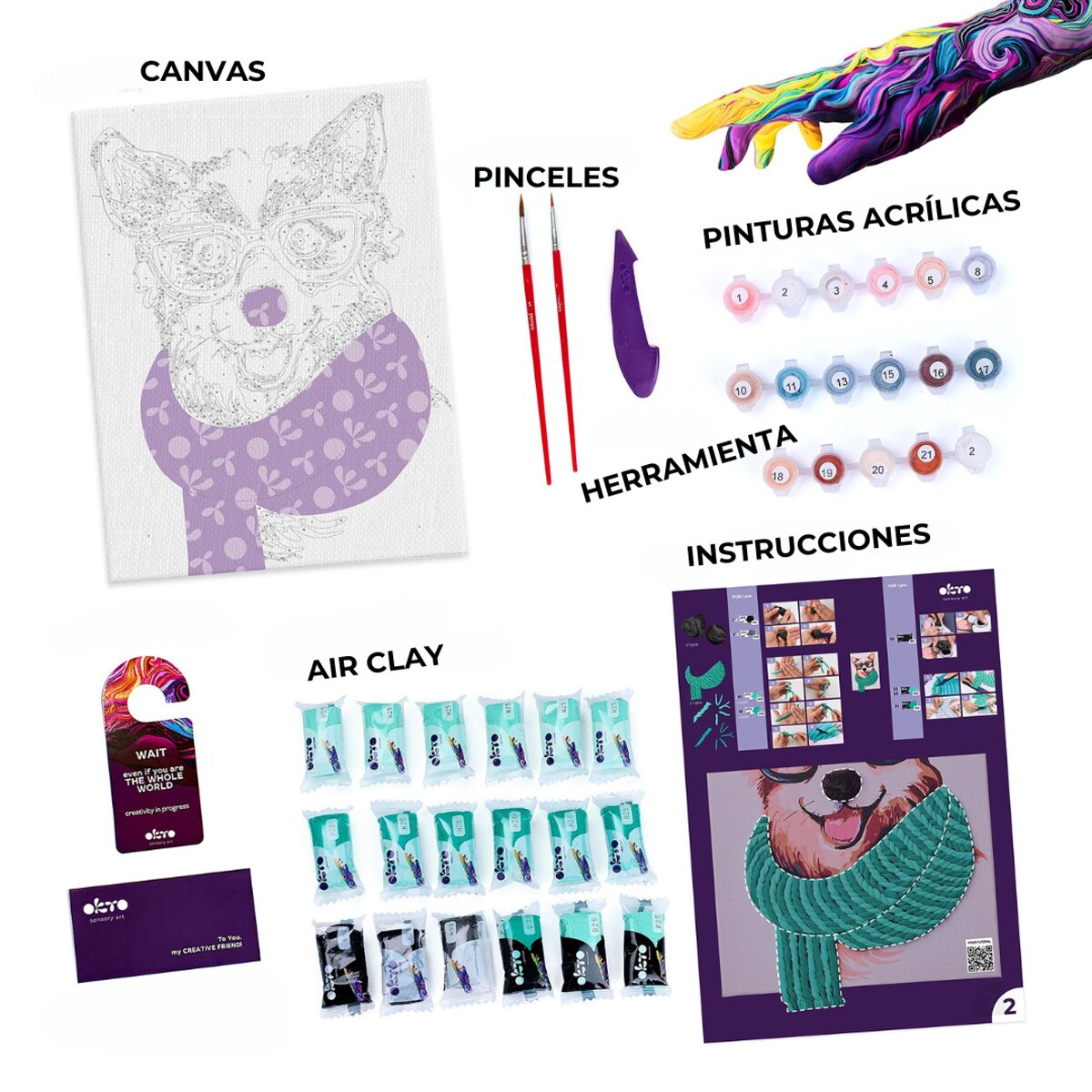 Pintar por números y Air clay suave al tacto Fashion Corgi OKTO&Ideyka Multicolor-4
