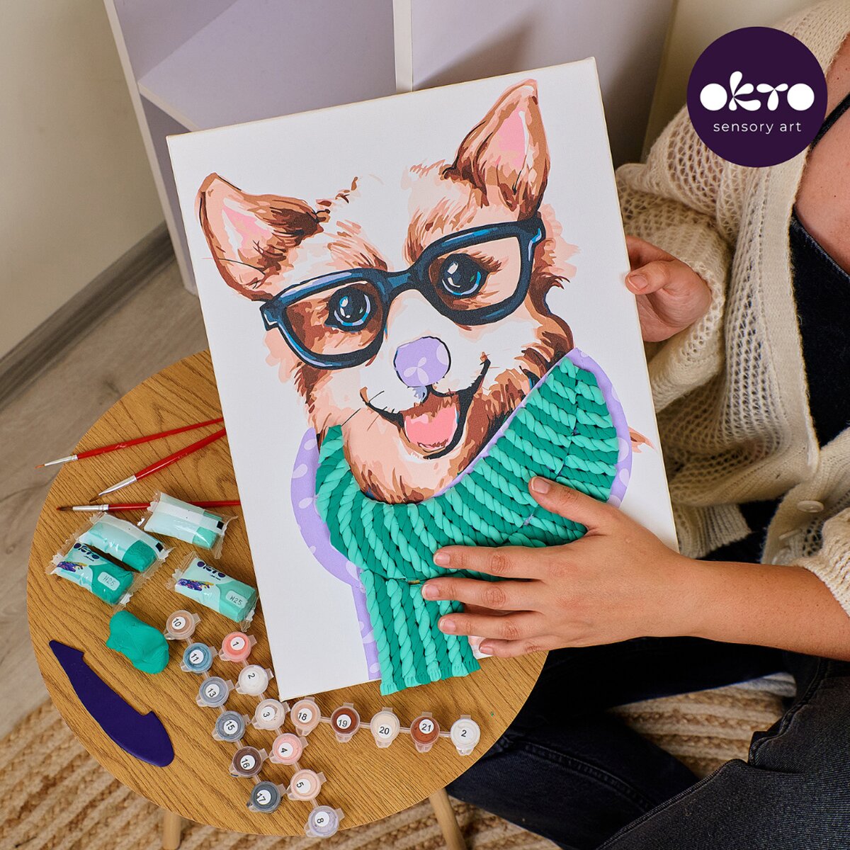 Pintar por números y Air clay suave al tacto Fashion Corgi OKTO&Ideyka Multicolor-7