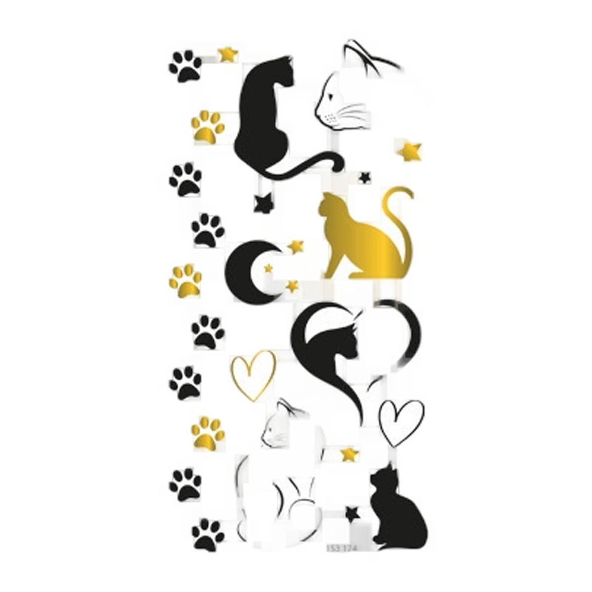 Imagen 0 de Tatuajes temporales gatos y huellas Global Gift negro