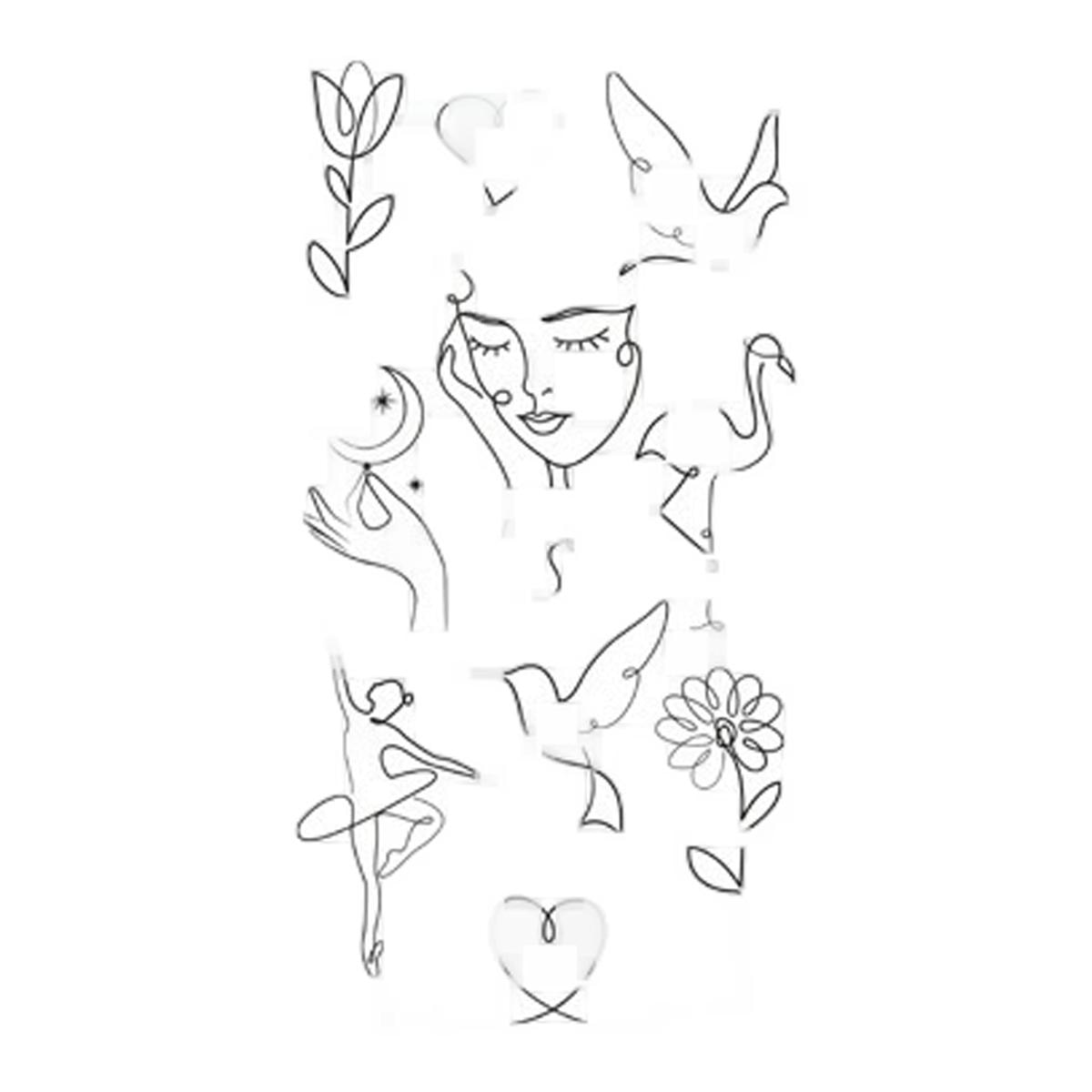 Imagem 0 de Tatuagens Temporais Arte Lineal Global Gift - Preto