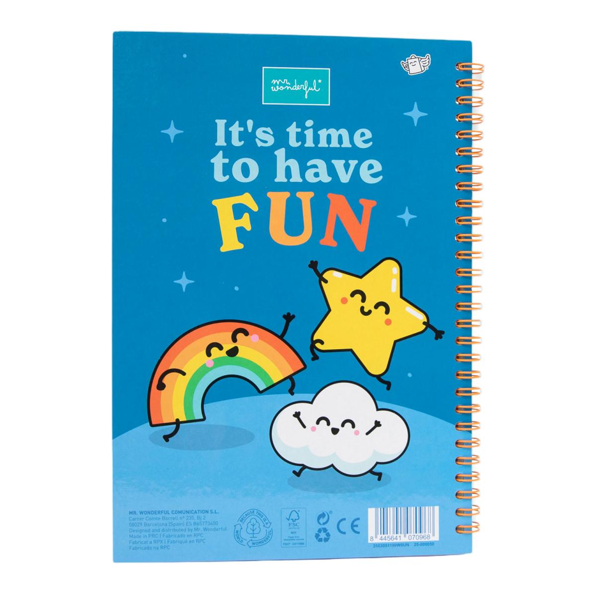 Livro para colorir e autocolantes Mr Wonderful  It's time to have fun 6