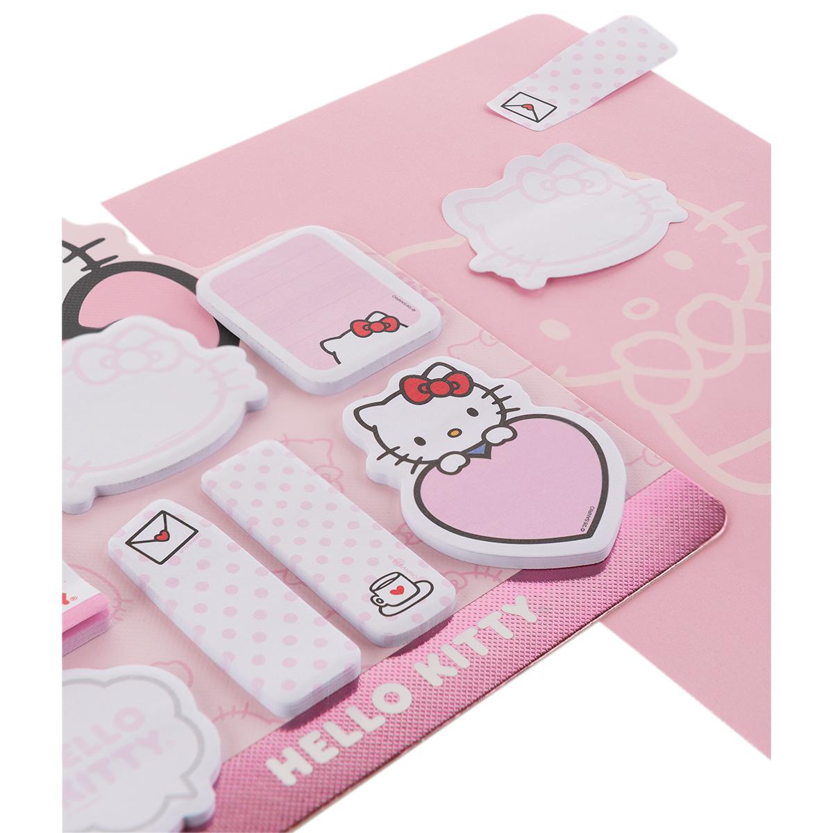 Set de notas Adesivas x 7 Design HELLO KITTY Mooving Paper Rosa-3