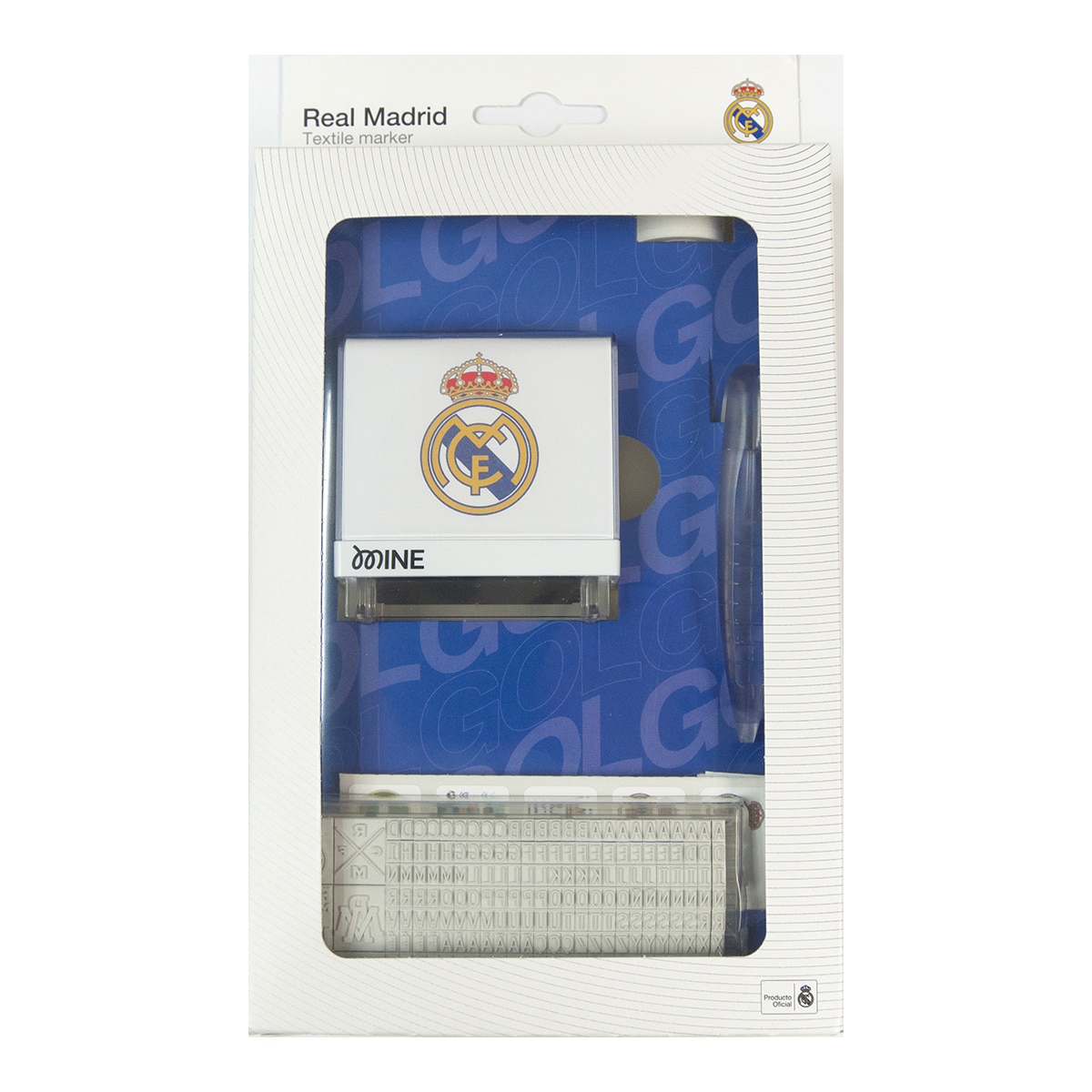 Imagen 0 de Marcador de ropa y libros personalizable para adultos y niños + cinta + etiquetas Real Madrid Colop