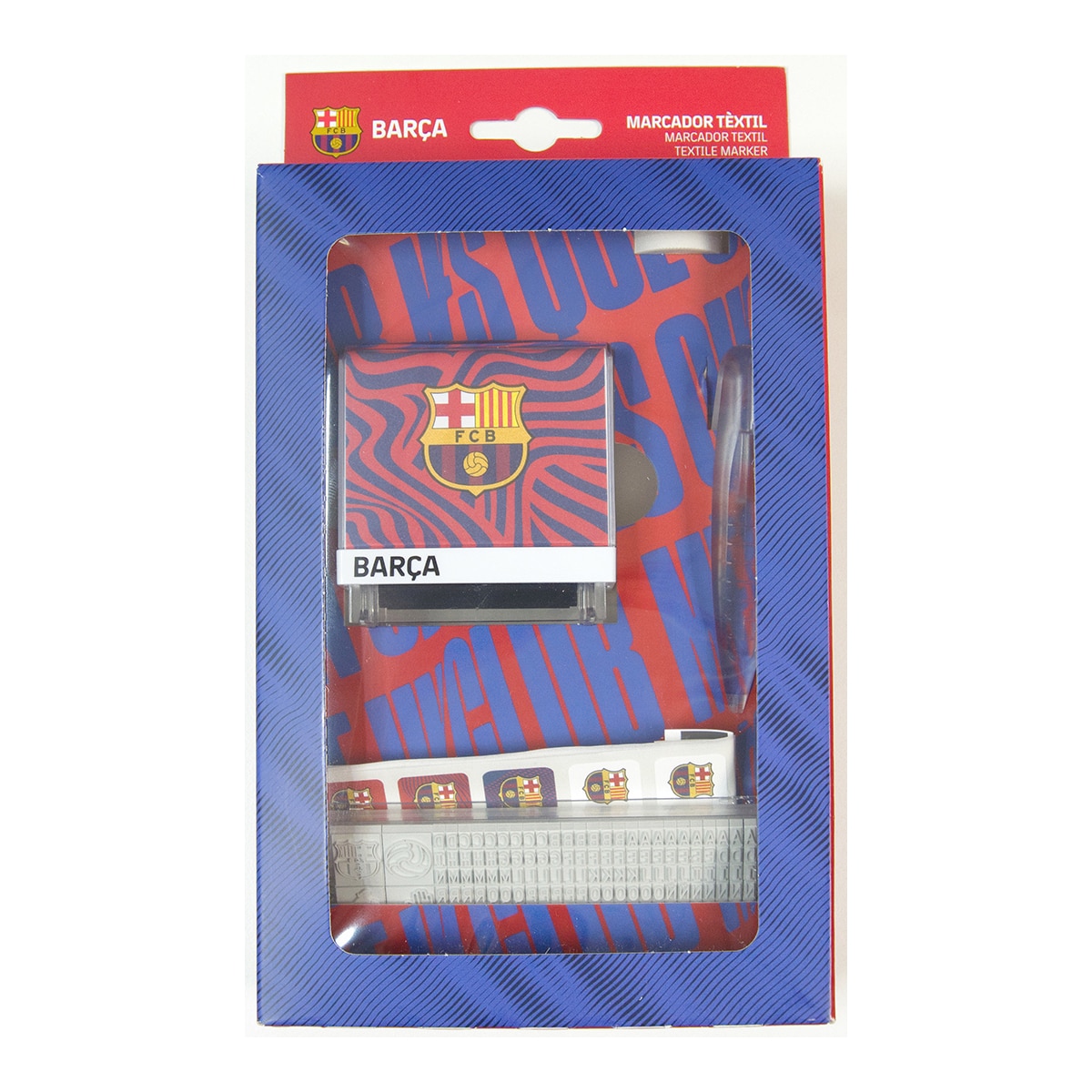 Imagen 0 de Marcador de ropa y libros personalizable para adultos y niños + cinta + etiquetas FC Barcelona Colop