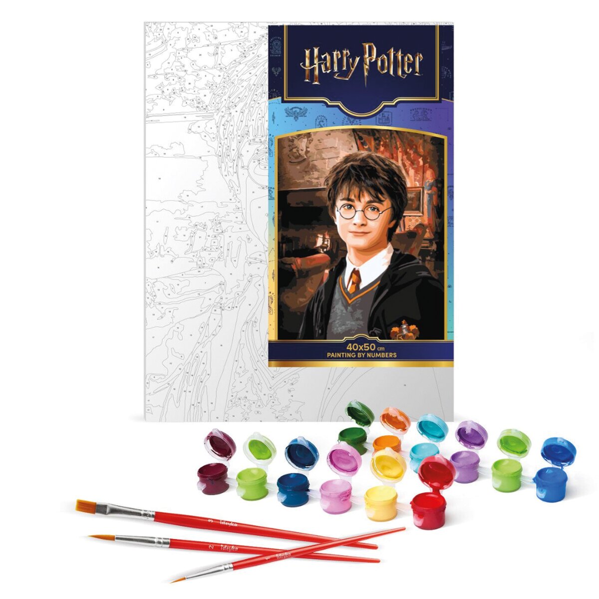 Imagen 2 de Pintar por Números Harry Potter en la Sala Común de Gryffindor 40 x 50 cm – Kit Creativo Oficial Warner Bros Multicolor