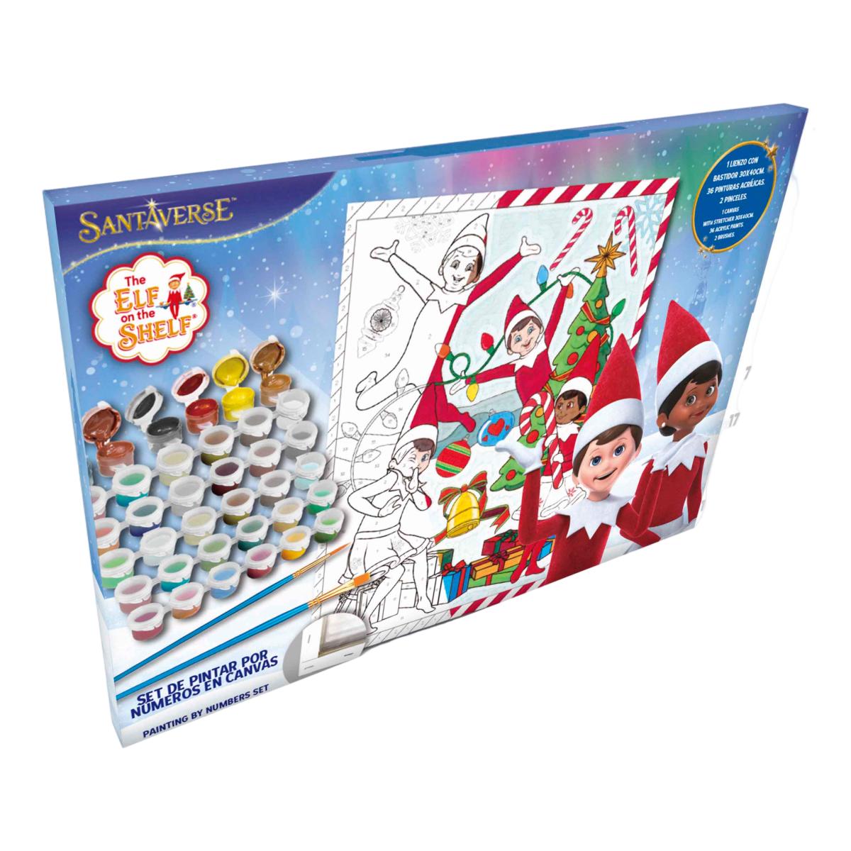 Imagem 0 de Conjunto de Tela para Pintar por Numeros 30 x 40 The Elf on the Shelf CyP Brands Multicolor