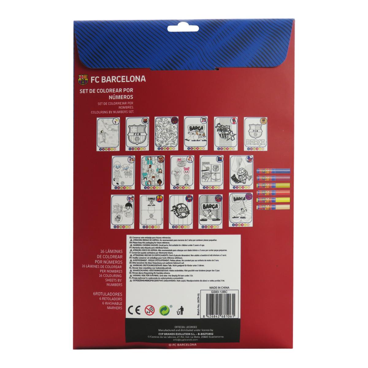 Conjunto para Pintar F.C. Barcelona por Numeros em Envelopes CyP Brands Multicolor-2