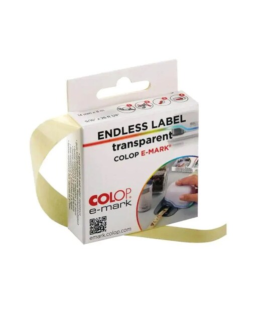 Imagem 0 de Fita Adesiva Polipropileno 14mmx8m para Impressora E-mark Colop - Transparente