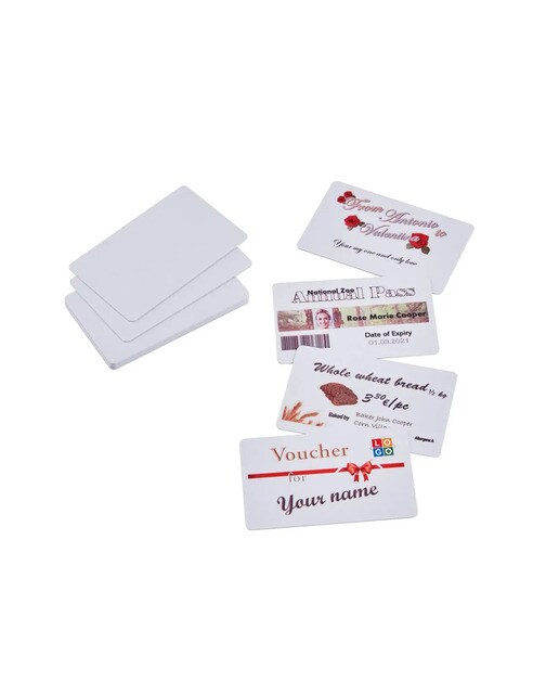 Pack 100 Cartões de Papel 86x54mm Para Impressora E-mark Colop Branco-1